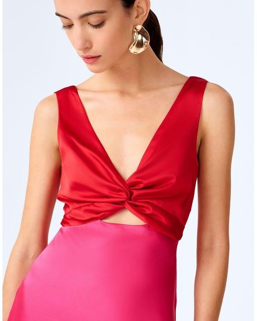 OMNES Pink Dresses Maggy Colourblock Satin Mini Dress