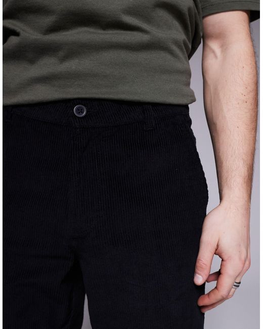 ASOS – schmal zulaufende cord-hose in Black für Herren