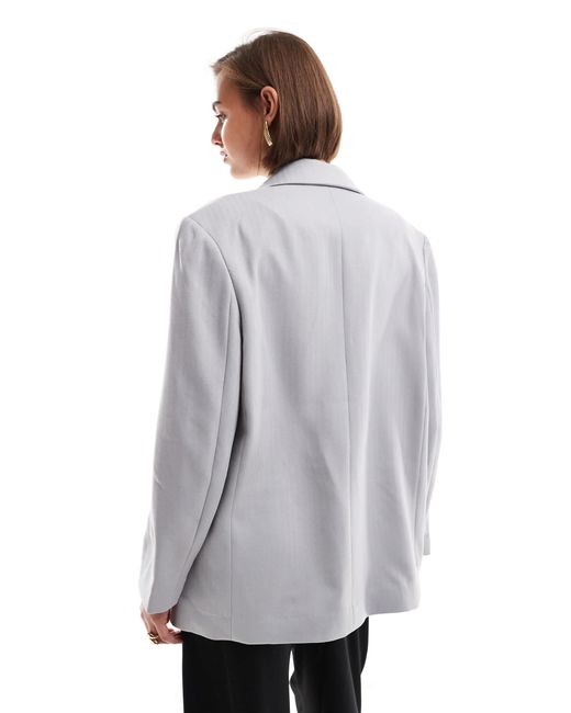 Vero Moda Gray Tailored Herringbone Blazer