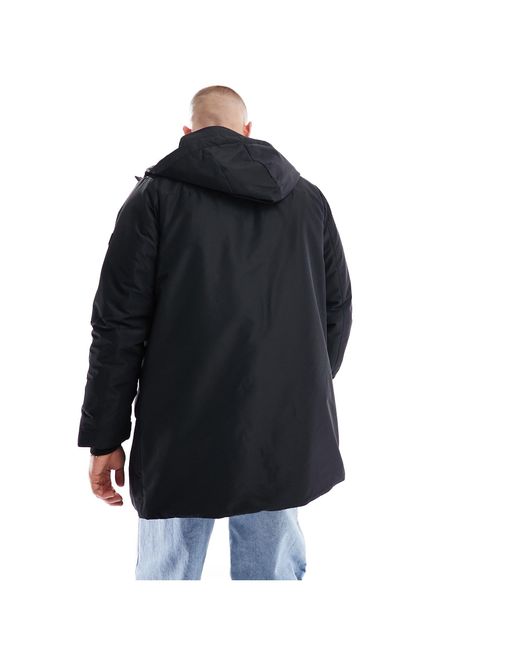 Only & Sons Black Waterproof Technical Parka With Hood for men