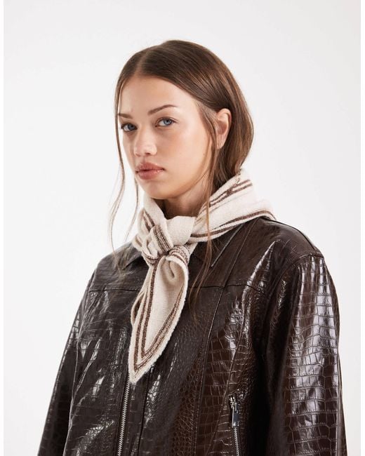 ONLY Black Contrast Trim Short Scarf