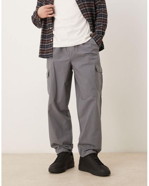 ASOS Gray Tapered Cargo Trouser for men