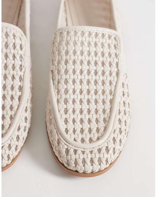 ASOS White Melva Woven Clean Round Toe Loafers