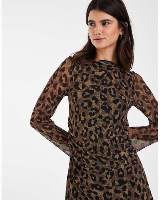 JJXX Brown Wide Sleeve Mini Dress
