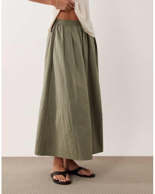 ASOS Green Volume Midi Skirt