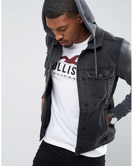 Hollister Hooded Jean Jacket | Hooded jean jackets, Jackets, Jean jacket