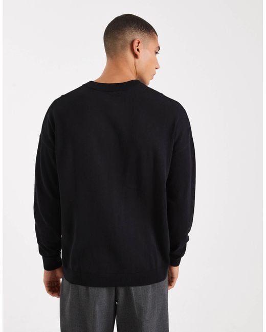 ASOS – basic-strickpullover in Blue für Herren
