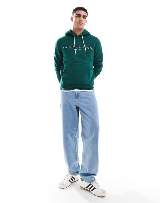 Tommy Hilfiger Green Logo Hoodie for men