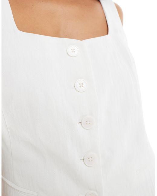 Stradivarius White – longline-weste