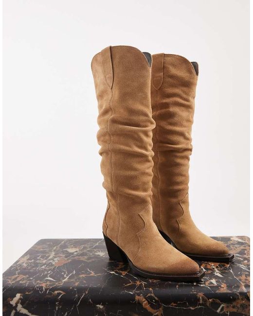 Dolce Vita White Western Knee Boots