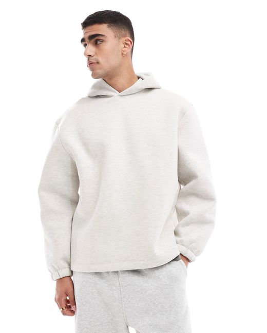ASOS Oversized Scuba Hoodie With Fixed Hem in White for Men Lyst Australia