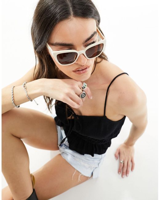 & Other Stories Black Square Oversized Sunglasses
