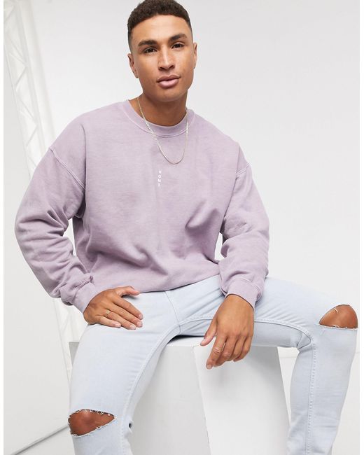 Topman – rome – überfärbtes sweatshirt in Purple für Herren