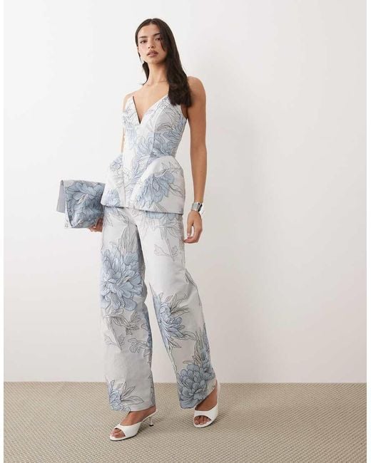 ASOS Blue Sculpted Jacquard Top
