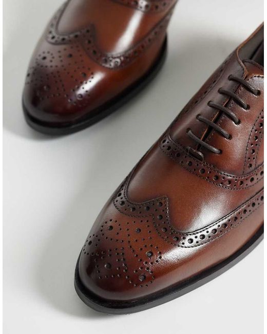 ASOS Brown Lace Up Brogue Shoe for men