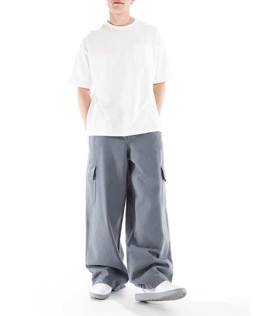 ASOS Superbaggy Cargobroek Met Elastische Taille in het Gray voor heren