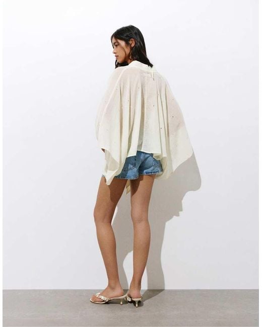 Pull&Bear White Mirror Detail Kimono