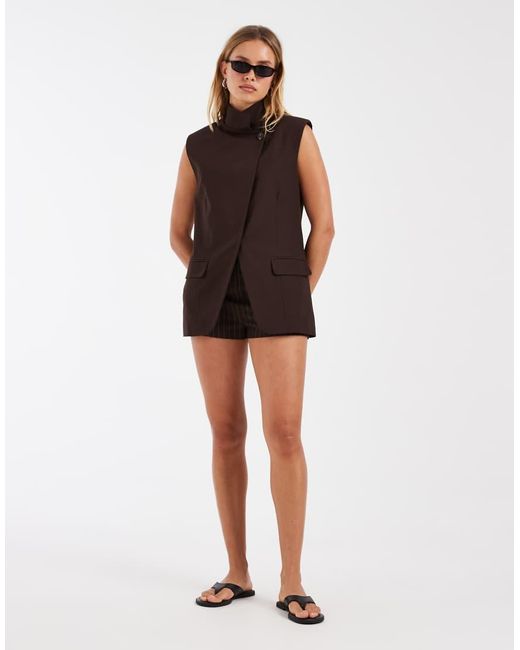 ASOS Multicolor Wrap Front Sleeveless Blazer