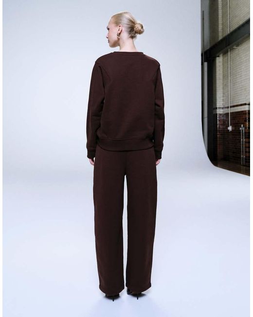 ASOS Brown Premium 500gsm Seamed Barrel Leg Sweatpants