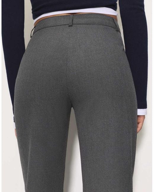 Pull&Bear Blue Smart Trousers With Seam Detail