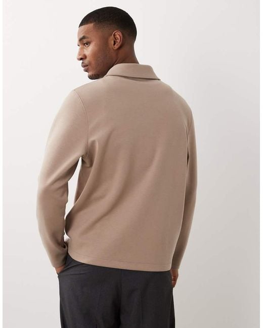 ASOS Natural Shacket With Chest Pockets for men