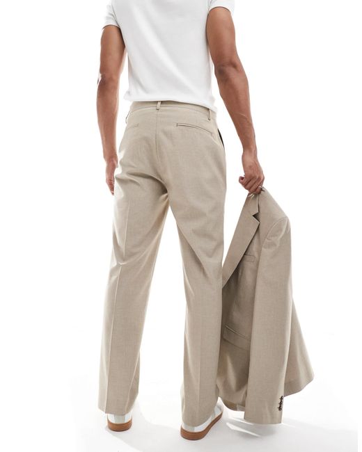 ASOS – gerade geschnittene anzughose mit hahnentrittmuster in White für Herren