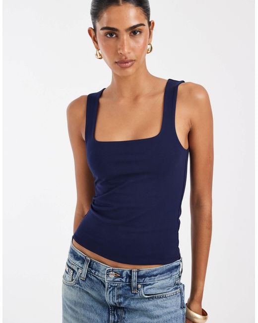 ASOS Blue Double Layer Square Neck Vest