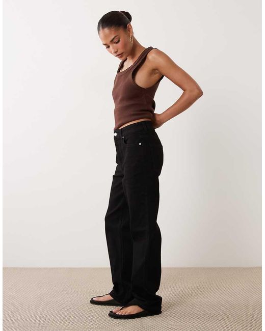 ASOS Black Asos Design Petite Slim Straight Leg Jeans