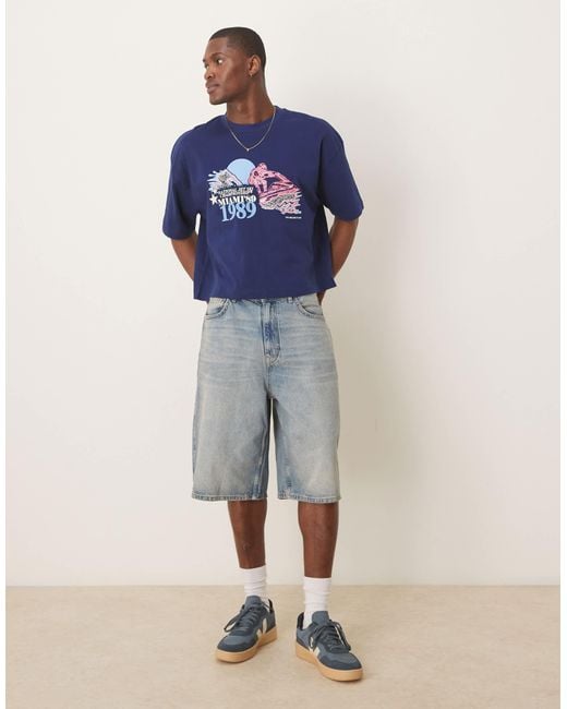 ASOS – oversize-t-shirt in Blue für Herren
