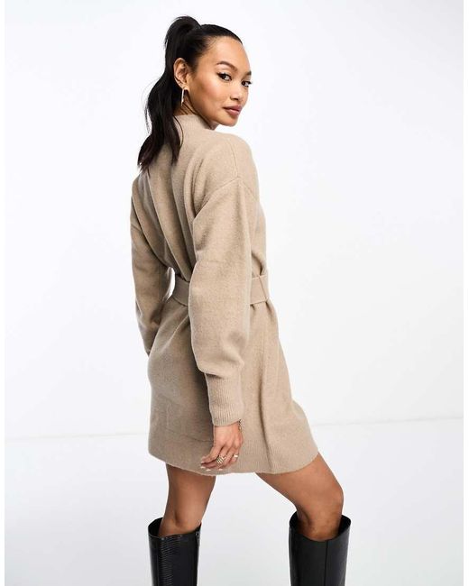 & Other Stories Gebreide Jurk Met Riem in het Natural