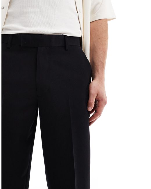 ASOS Black Smart Oversized Tapered Fit Trousers for men