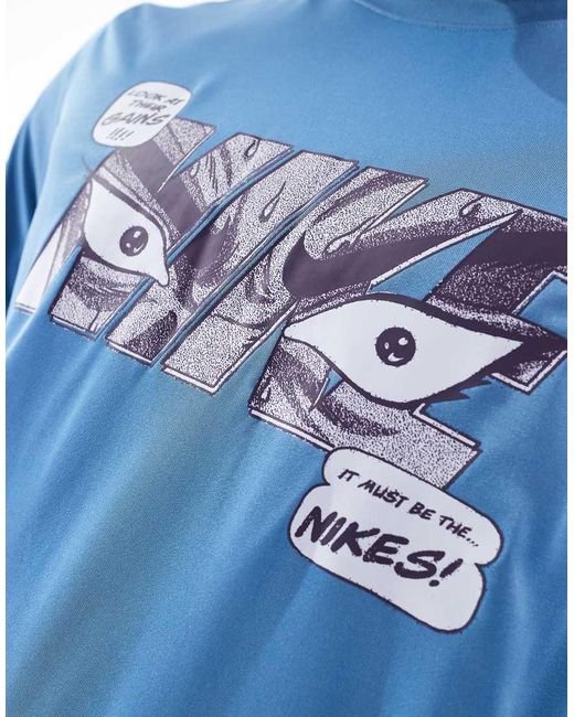 Camiseta Con Estampado Gráfico Dri-Fit De Nike de hombre de color Blue