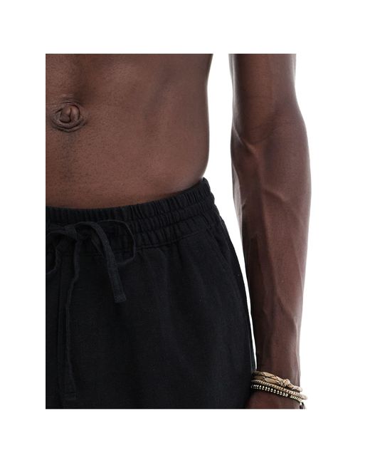 Abercrombie & Fitch – shorts aus leinenmix in Black für Herren