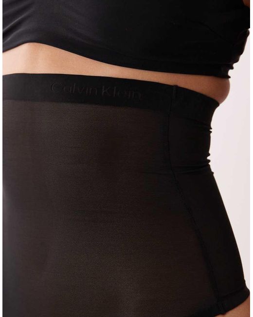 Calvin Klein Black Shapewear Mesh High Waisted Lingerie Thong