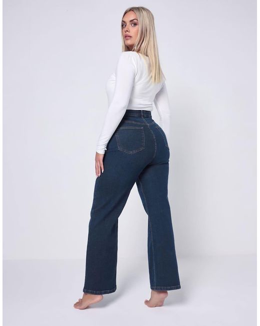 Yours Clothing Blue Wide Leg Jeans