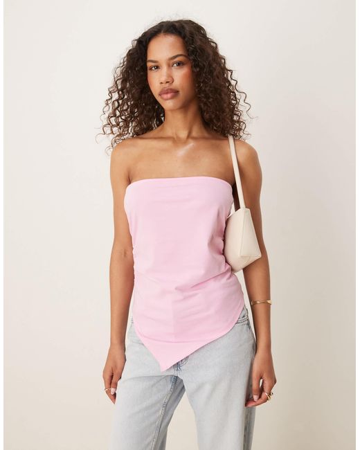 ASOS Pink – asymmetrisches, trägerloses oberteil