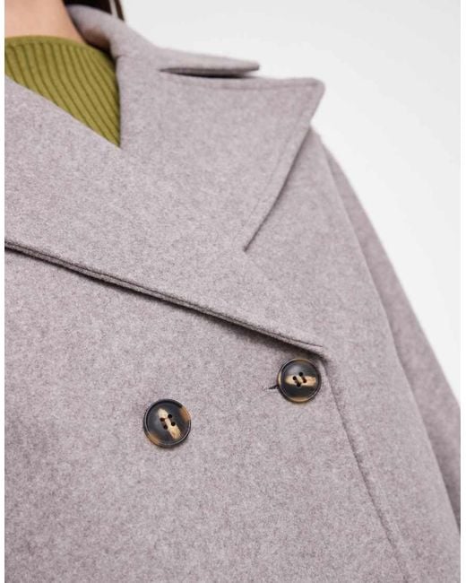 Vero Moda Gray Short Double-breasted Formal Coat