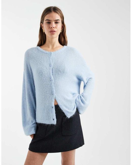 Pieces Blue Knitted Cardigan