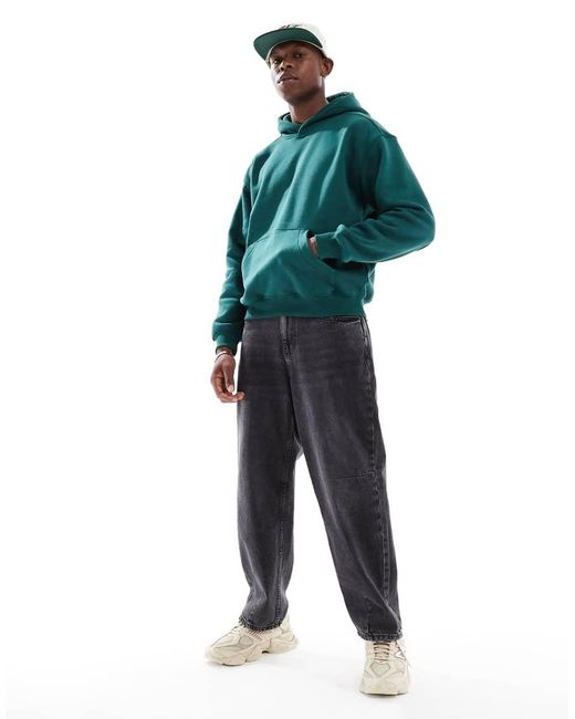Cotton On Green Box Fit Fleece Hoodie for men