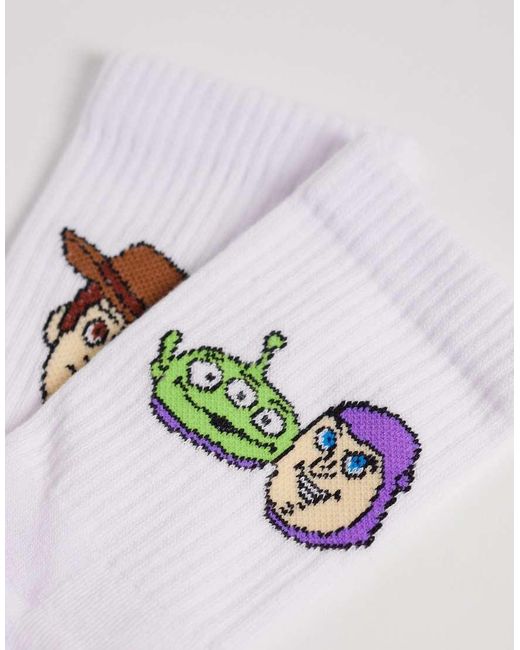 ASOS White 2 Pack Socks With Toy Story Graphic for men