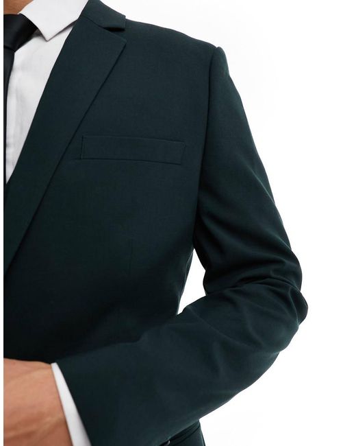 Chaqueta De Traje Ajustada En De ASOS de hombre de color Blue