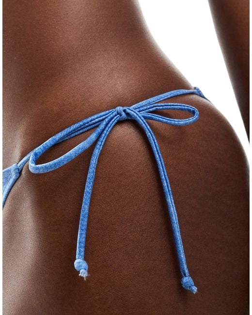 Brave Soul Blue Tie Up Bikini Bottoms