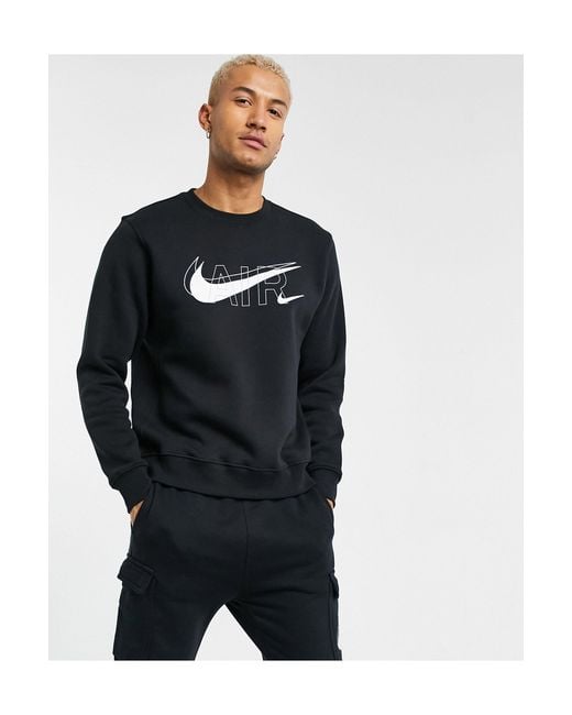 Nike Air Print Pack Crew Neck Sweat in Black for Men | Lyst Australia