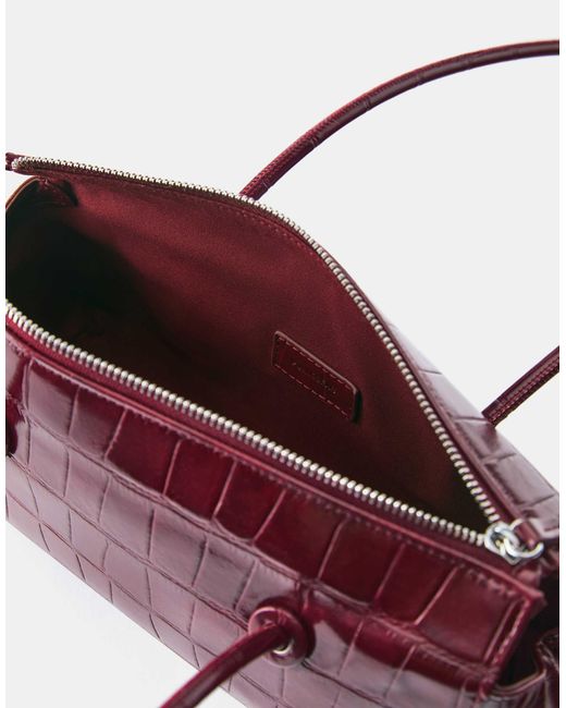 Pull&Bear Purple Strukturierte schultertasche mit print