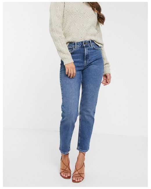 Vero Moda Denim Organic Cotton Straight Leg Jeans in Blue - Lyst
