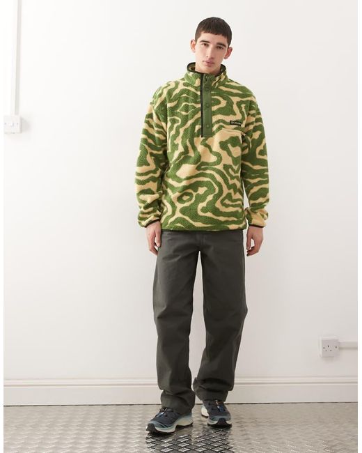 Columbia Green Helvetia Half Snap Fleece Swirl Print for men