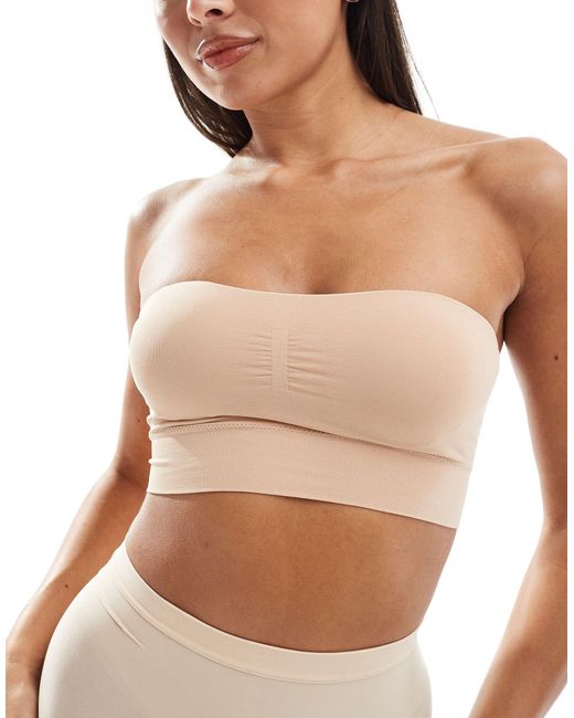 Lindex Natural Seamless Bandeau Soft Bra With Removable Padding