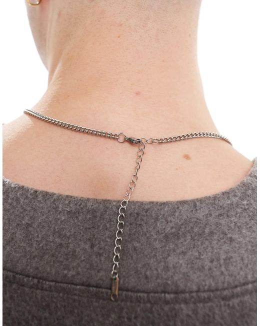 Collier chaîne à maillons texturés ASOS pour homme en coloris Pink