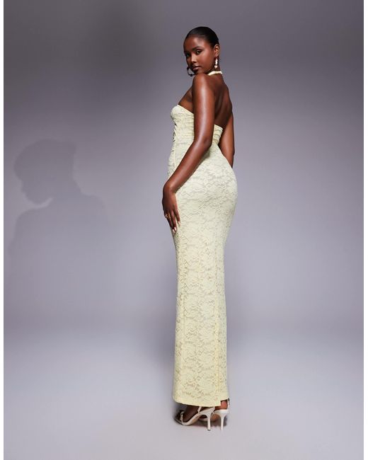 Murci Yellow – exklusives maxikleid aus spitze