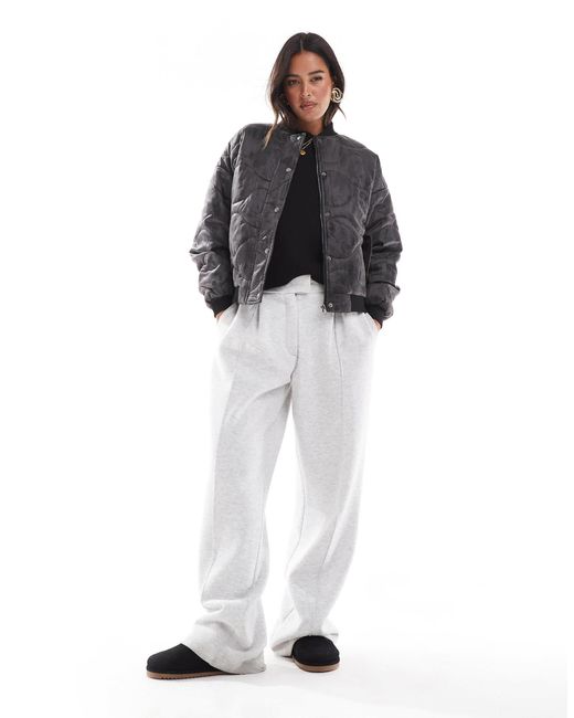 Wednesday's Girl Black Washed Effect Oversized Bomber Jacket